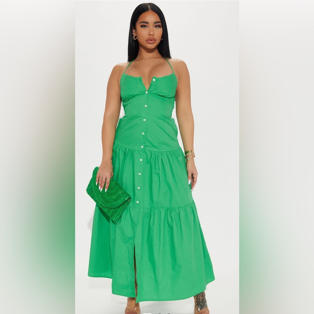 FASHION NOVA NWT Green Kira Maxi Dress